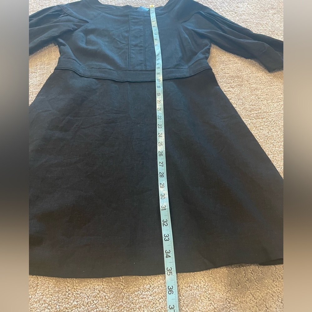 NWT Banana Republic Black Linen Blend Mini Dress, 3/4 Sleeves, Size 8/Medium - Picture 8 of 14